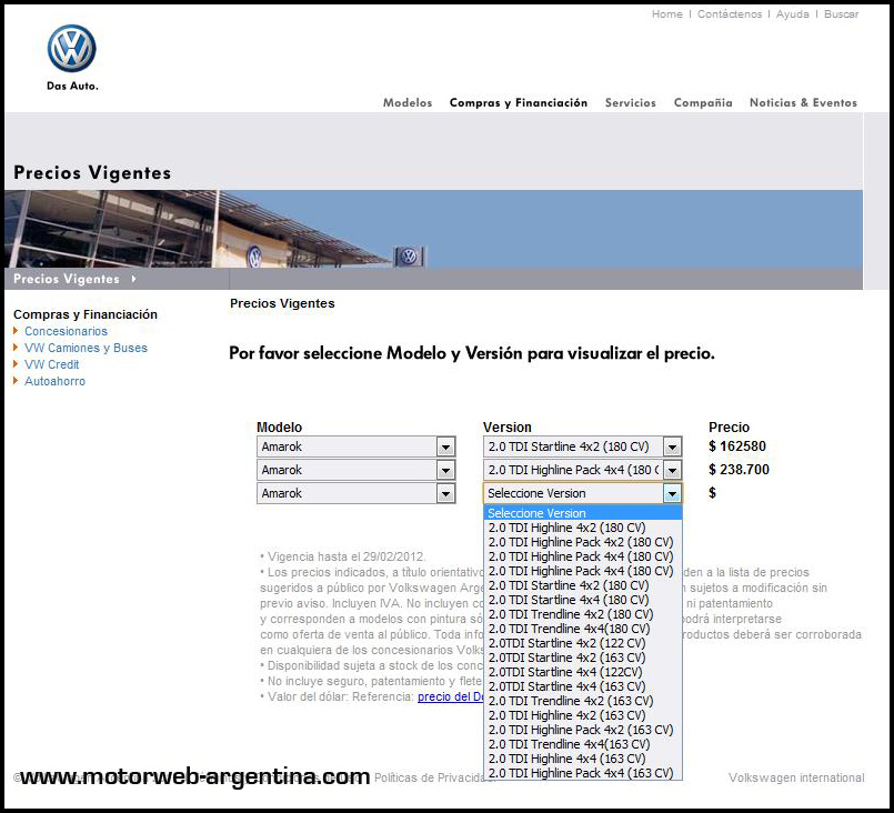 Precios Amarok 180cv